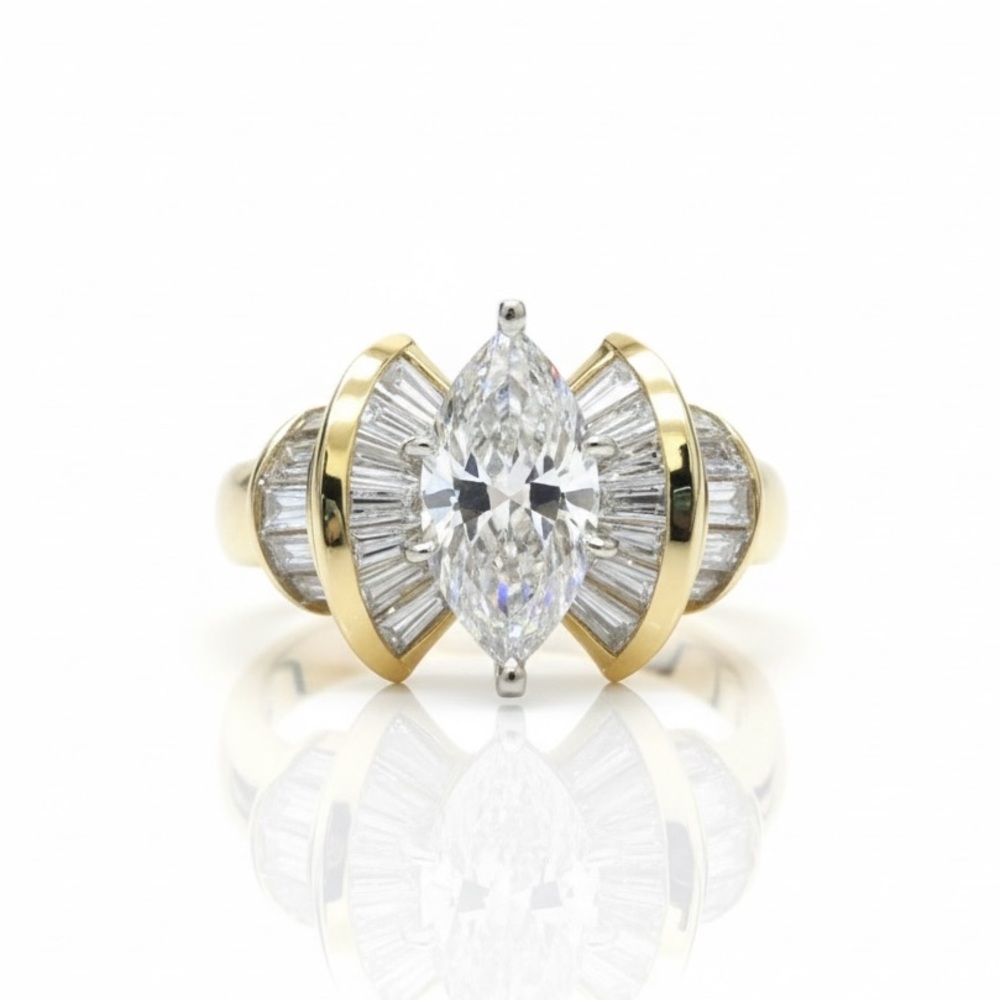GOLD CZ VINTAGE STYLE RING